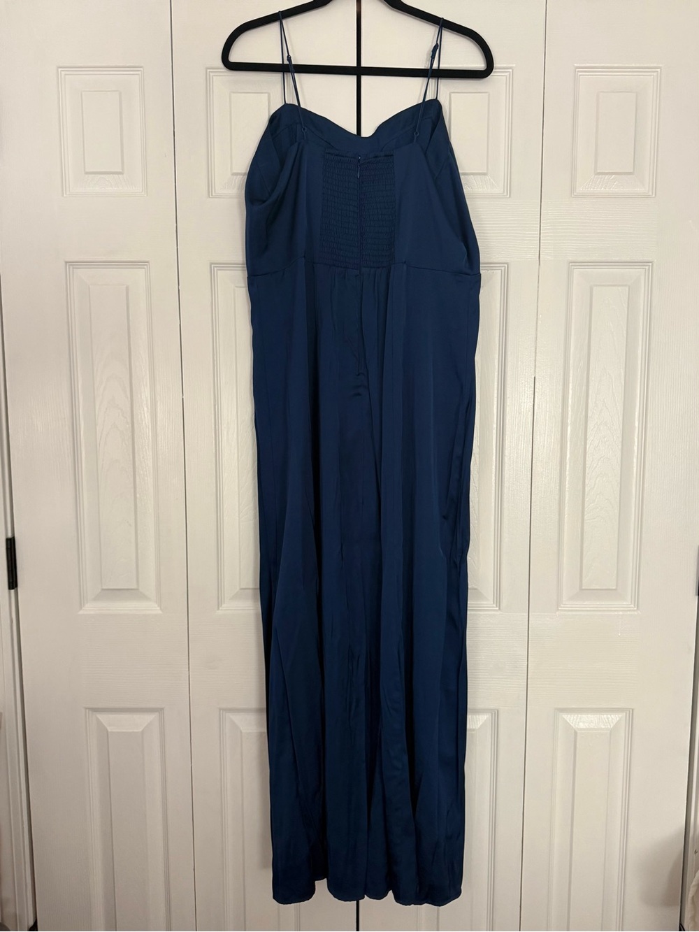Abercrombie & Fitch Strapless Navy Blue Satin Midi Dress - Picture 3 of 3